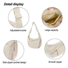 Womens Simple High-Capacity Nylon Crossbody Bag