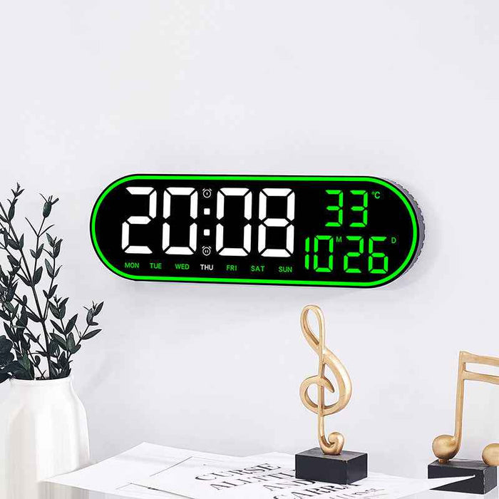 Horloge murale multifonctionnelle simple pour salon, décoration intérieure, horloge électronique numérique