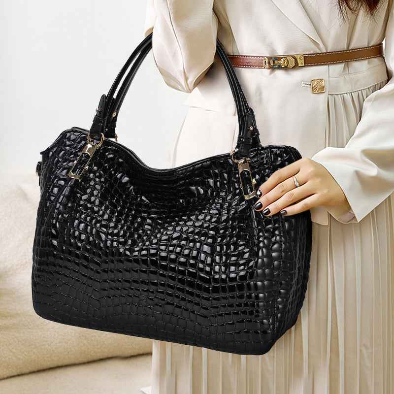 Womens Large Genuine Leather Casual Tote Bag