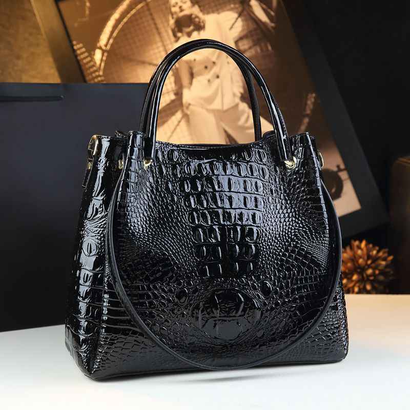 Stylish Textured And Colorful Crocodile-Print Womens Shoulder Bag