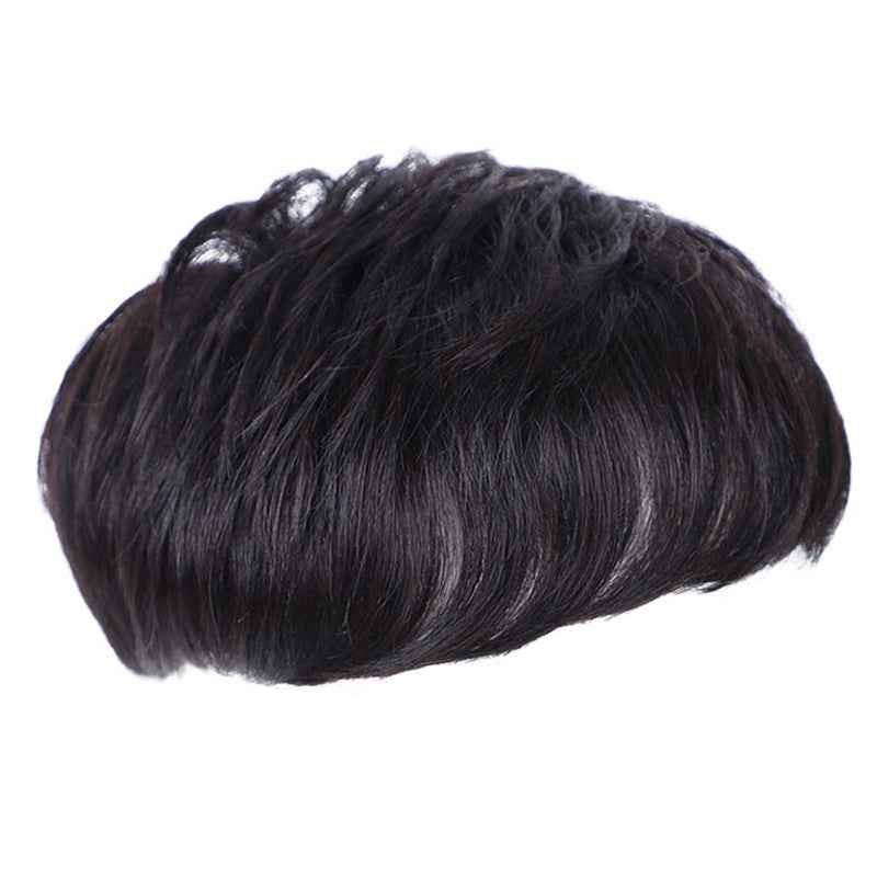 Real Bald Hair Covering White Hair Breathable Wig