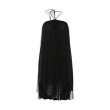 Womens Holiday Halterneck Lace-Up Backless Short Dress
