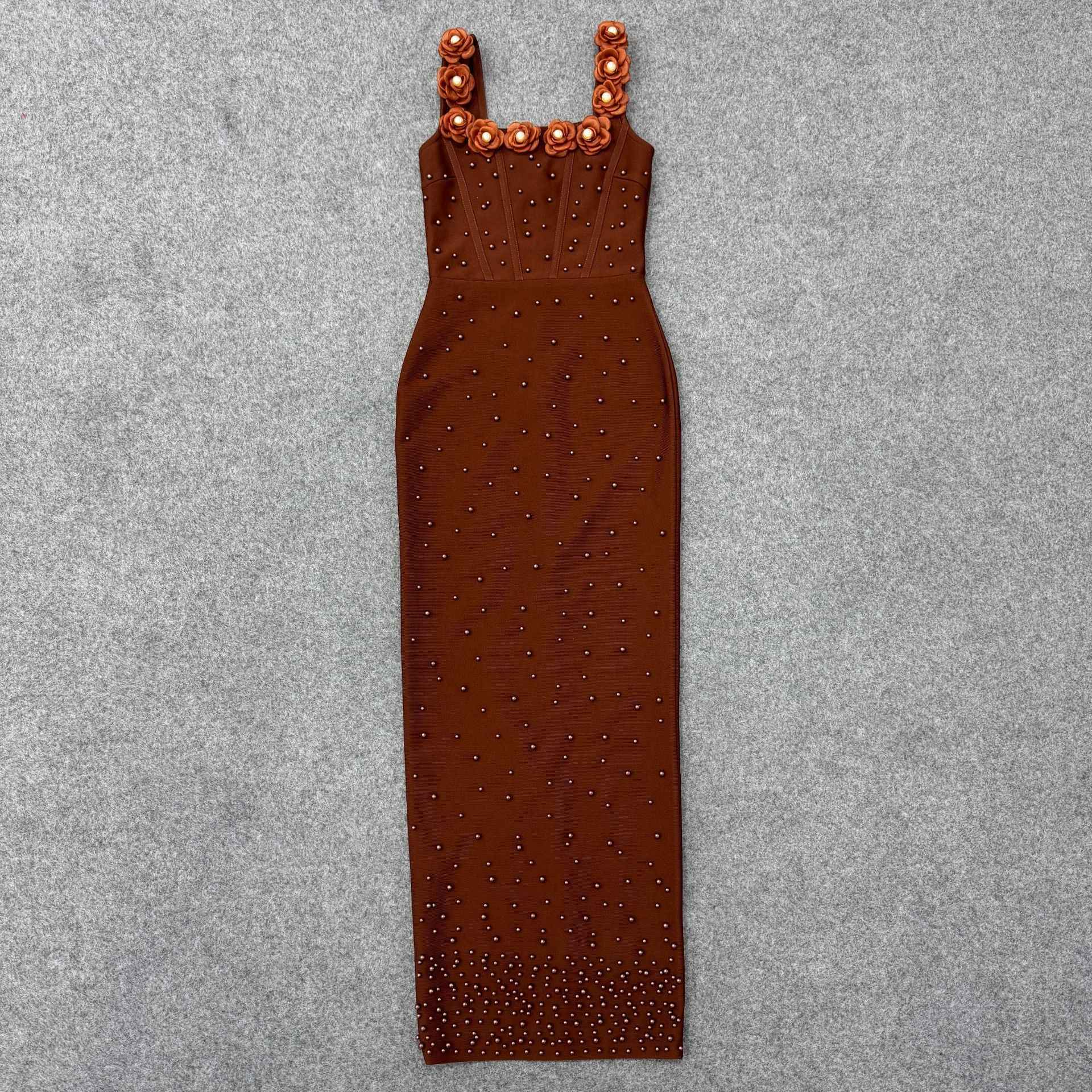 Floral Beaded Elegant Womens Bandage Dress