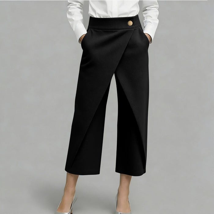 Pantalon de tailleur court à blocs de couleurs pour femme, mode européenne et américaine, pantalon droit épissé longueur cheville, pantalon de travail décontracté avec poches