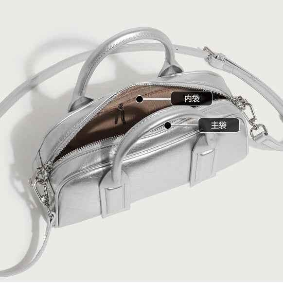 Womens Soft Leather Simple Tote Crossbody Bag With Large Capacity