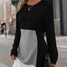 European And American-style Patchwork Knit Regular-fit Dress