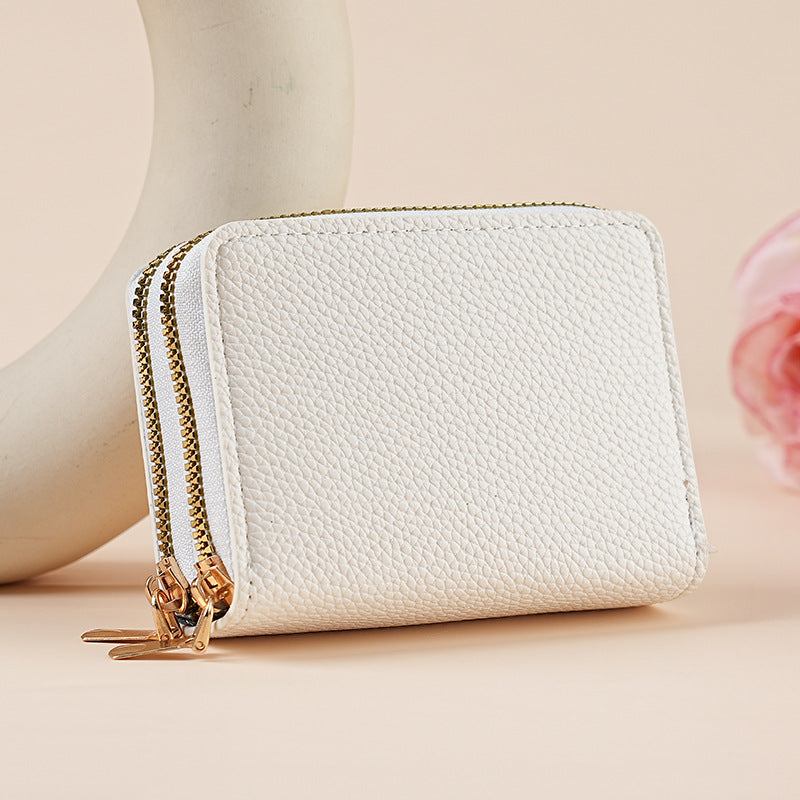 Clutch Wallet With Dual Zippers And Multiple Card Slots by Mirlaine Univers