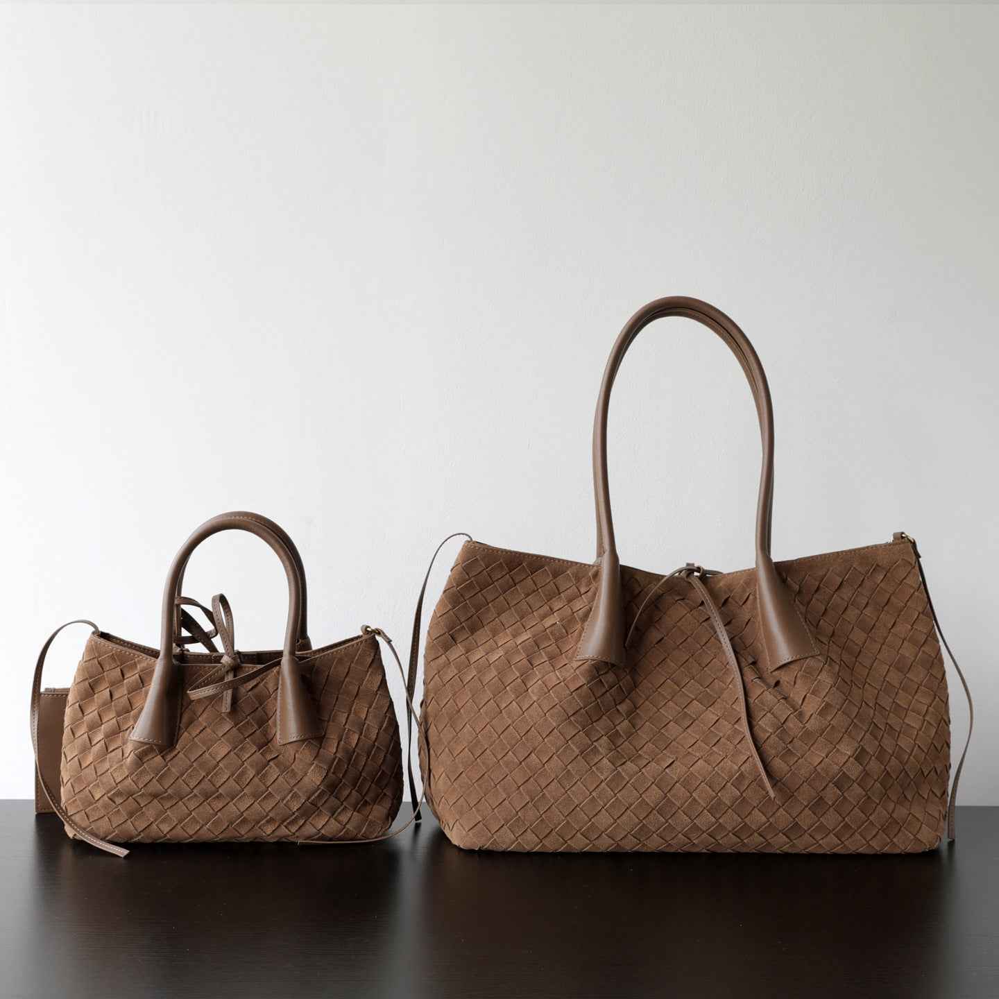 Handwoven Matte Cowhide Tote Bag With Large Capacity