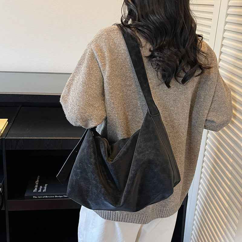 Womens Stylish Casual Minimalist High-Capacity Crossbody Bag