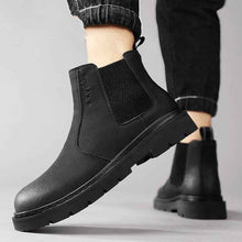 New Autumn And Winter British Style Rhubarb Worker Boot Thick Bottom High Top Smoke Pipe
