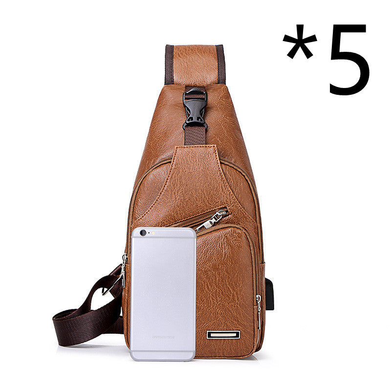 Casual Fashion Men's USB Charging Chest Bag by Mirlaine Univers
