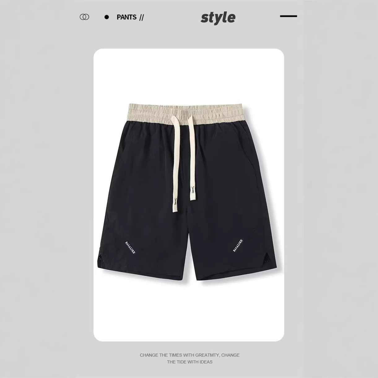 Men's Casual Shorts Loose Straight-Cut Cropped Trousers