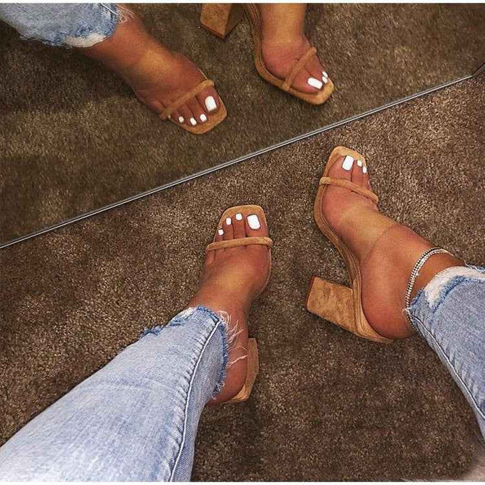 New High Heel Sandals And Slippers Women Sandals European And American Color Slippers