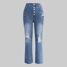 Womens High-Waisted Button-Front Straight Jeans by Mirlaine Univers