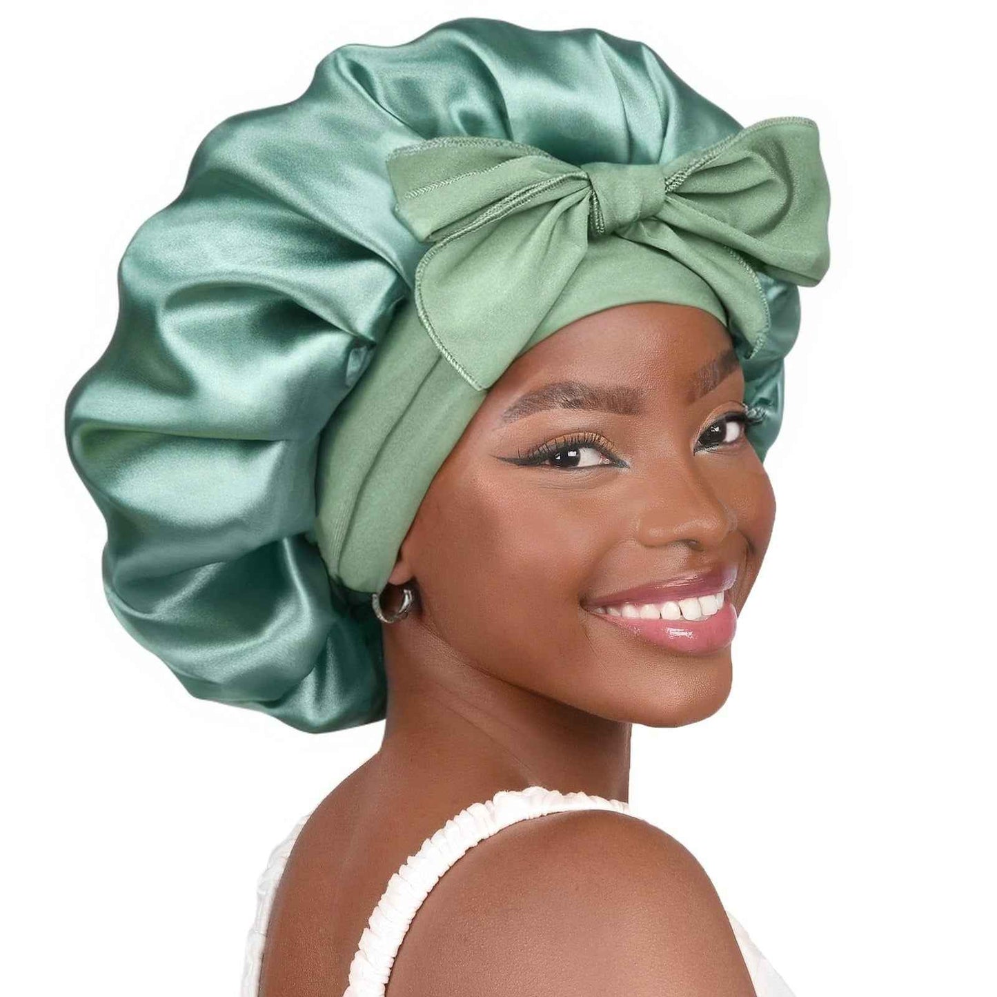 Single Layer Ribbon Round Cap Bow Artificial Silk