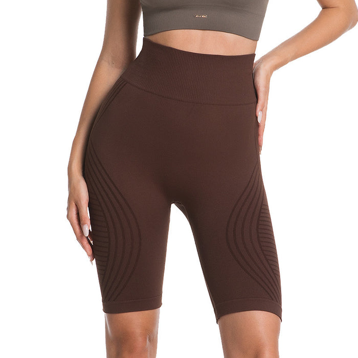 Pantalon de yoga sans couture galbant avec contrôle du ventre, longueur corsaire