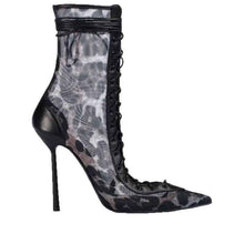 Mesh Patent Leather High-Heel Sandals For Women