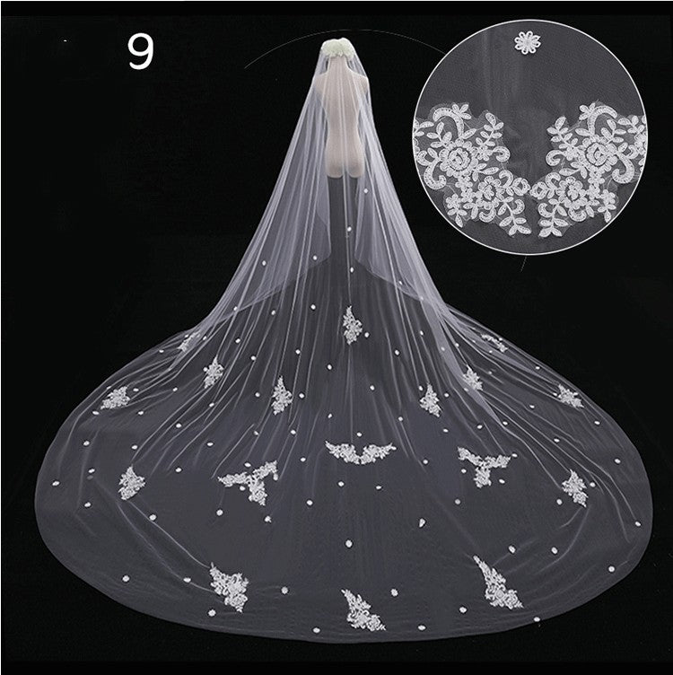 Bridal Wedding Dress Long Tail Luxury Super Fairy Wedding Veil by Mirlaine Univers