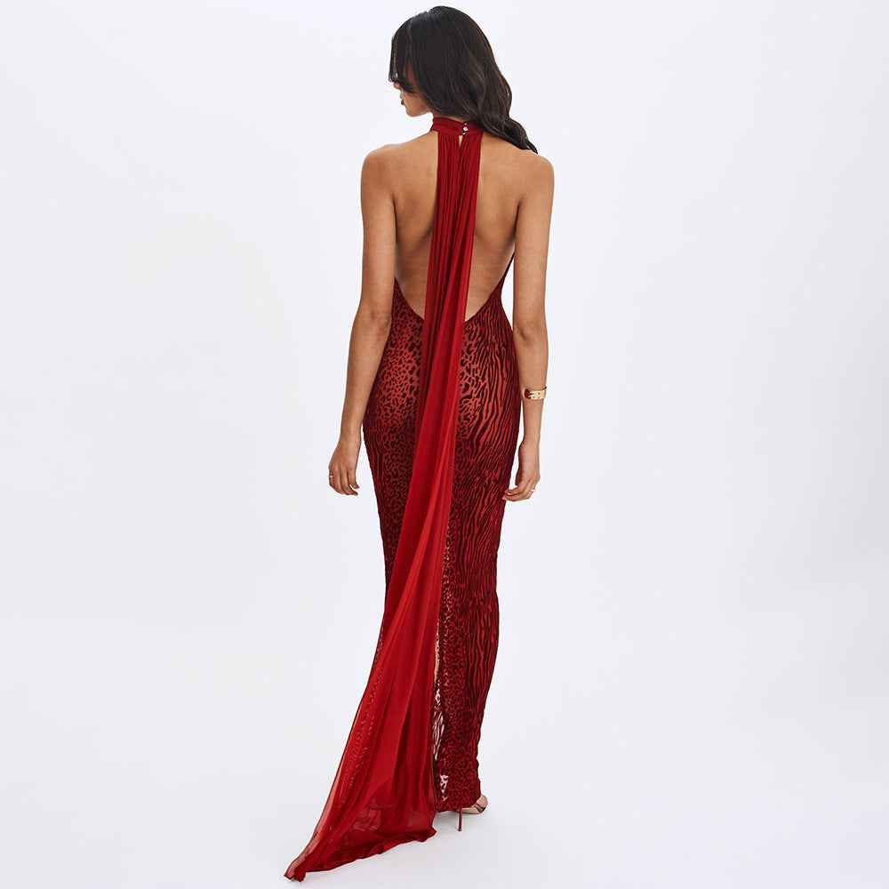 Women's New Halterneck Flowy Split Dress