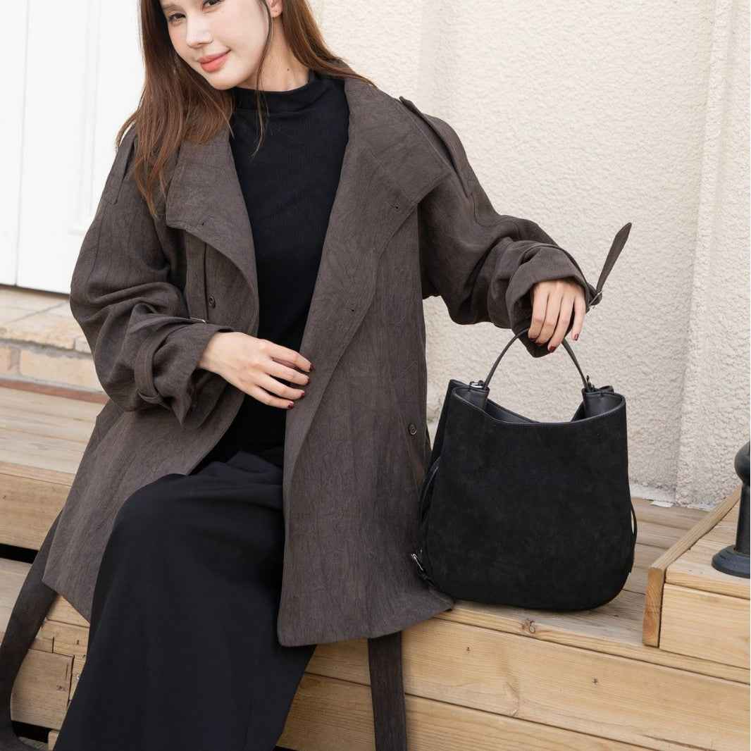 Matte Cowhide Niche Shoulder Crossbody Bag
