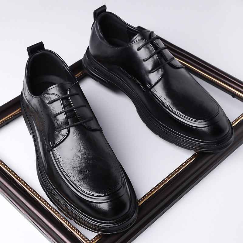 Men's Business Formal Brown Lace-up Leather Shoes
