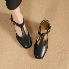 Square Toe T-shaped Buckle Sandals For Women