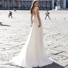 A Series Chiffon Wedding Dress V-neck Long Sleeve by Mirlaine Univers