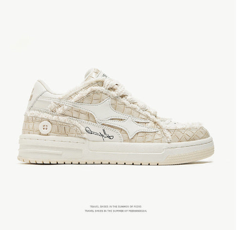 Korean Style Casual Breathable White Shoes by Mirlaine Univers