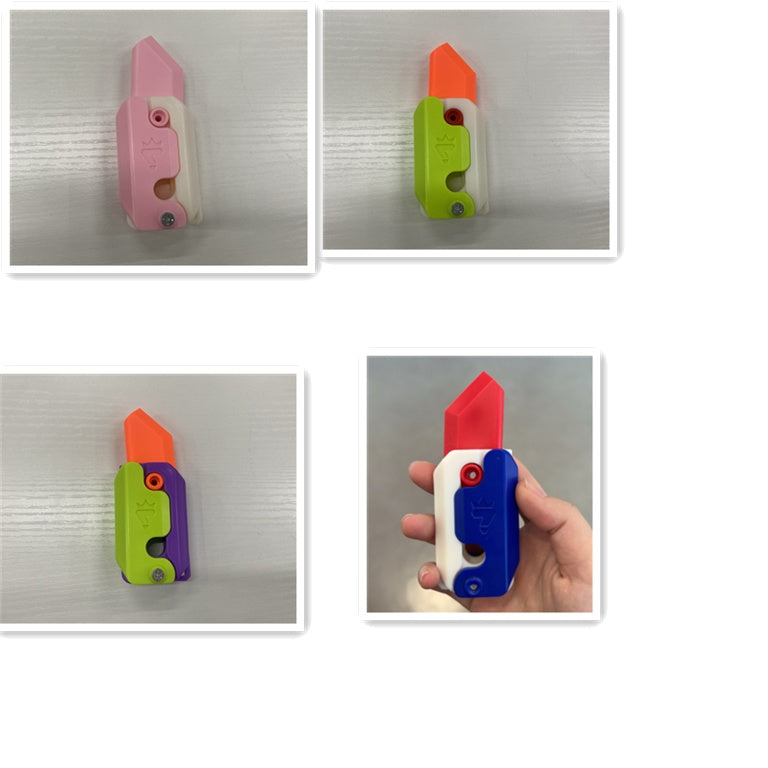 3D Printing Gravity Cub Jumping Small Radish Knife Mini Model Student Prize Pendant Decompression Toy For Children Gift by Mirlaine Univers