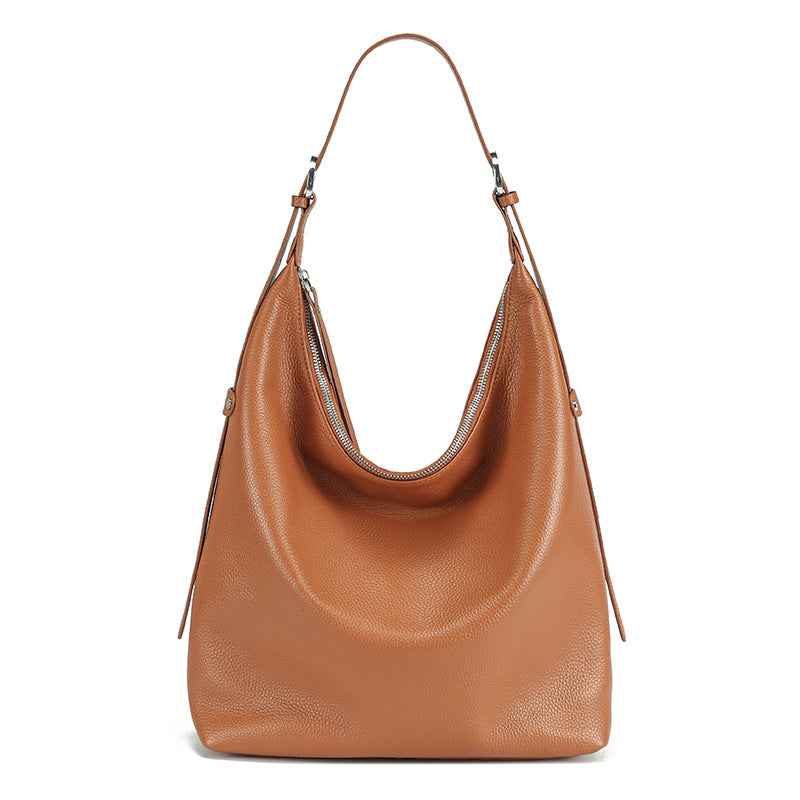 Womens Versatile Large-Capacity Genuine Leather Shoulder Bag
