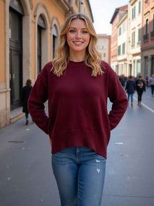 Loose And Versatile Knitted Pullover Sweater As A Base Layer