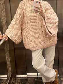 Loose Casual Versatile Solid-color Fashionable And Elegant Knit Sweater