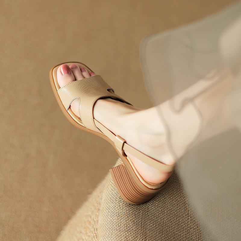 Leisure Commute New Square Toe Open Toe Sandals For Women
