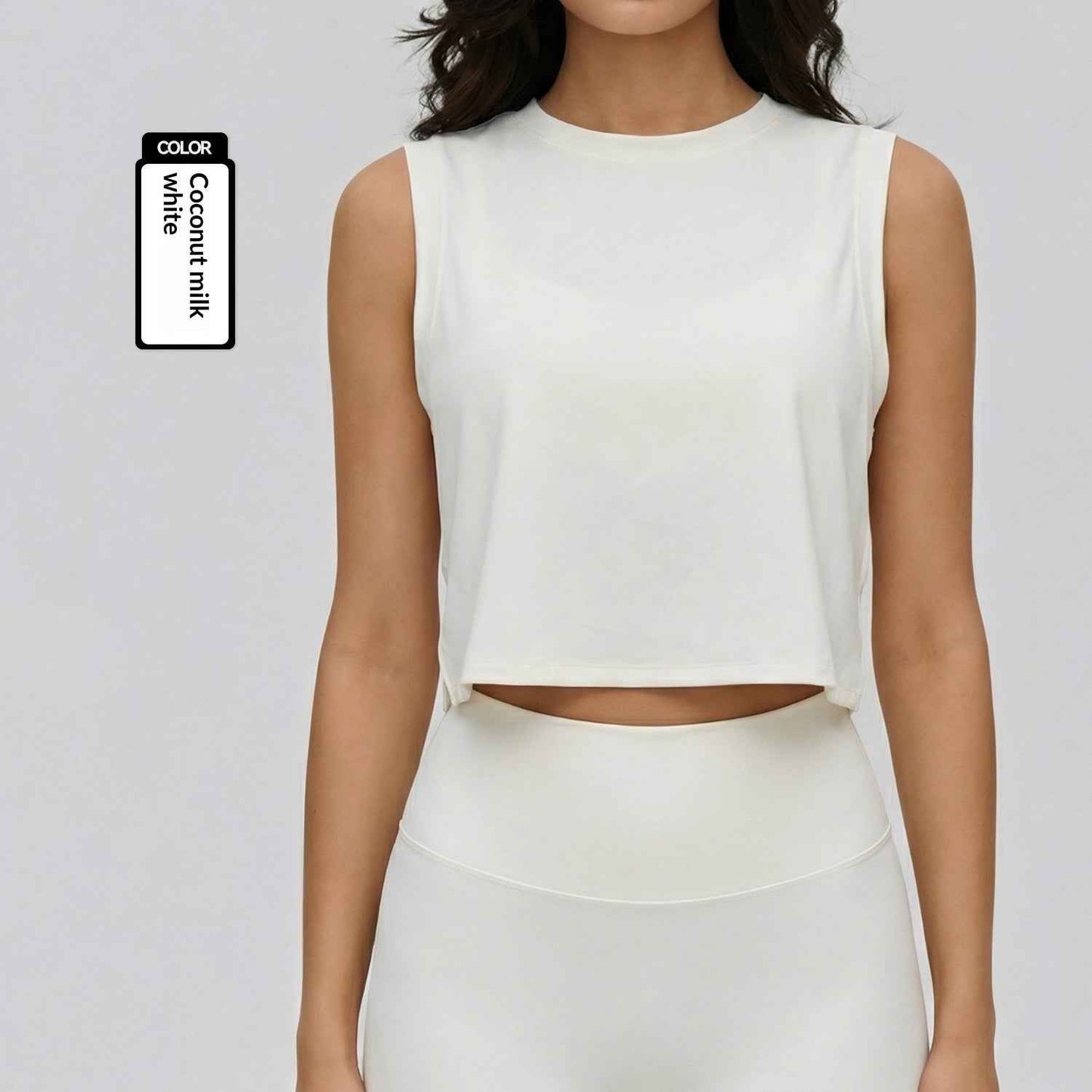 Sleeveless Womens Cropped Loose-fitting Yoga Toplightweight Breathable And Casual