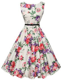 Sleeveless Retro Dress With Big Swing And Belt