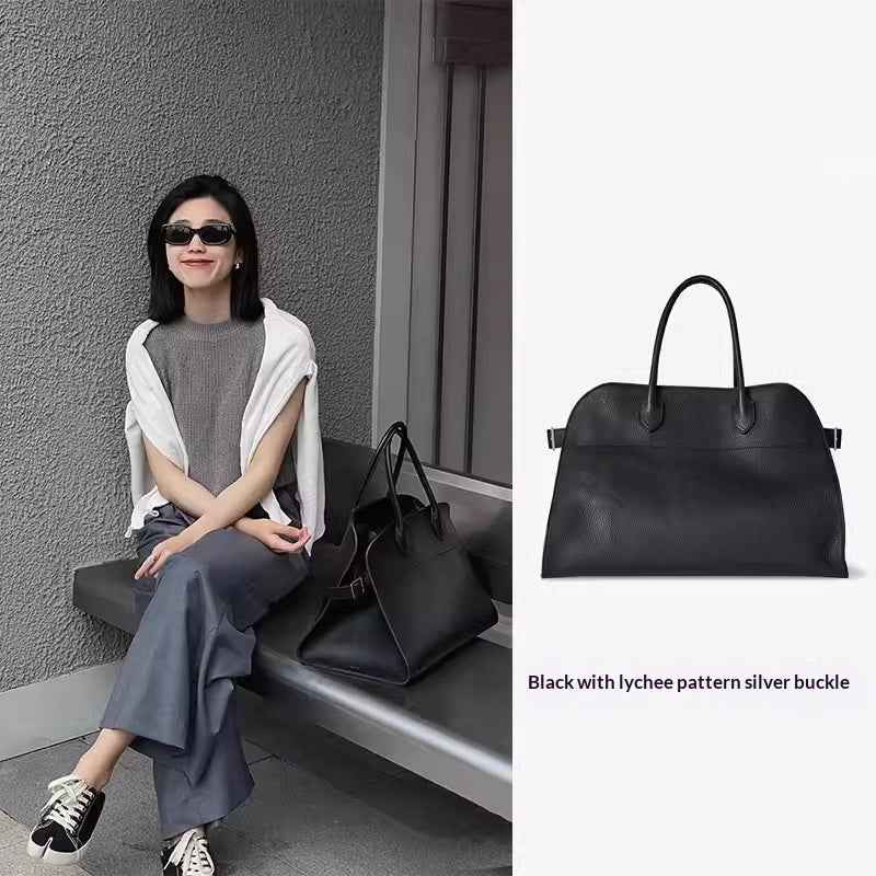Womens Commuter Tote Bag In Textured Suede