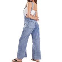 Womens Casual Loose-fit Straight-leg Overalls