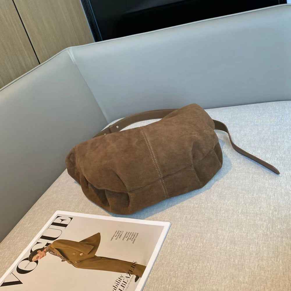 Womens Elegant Matte Leather Crossbody Shoulder Bag