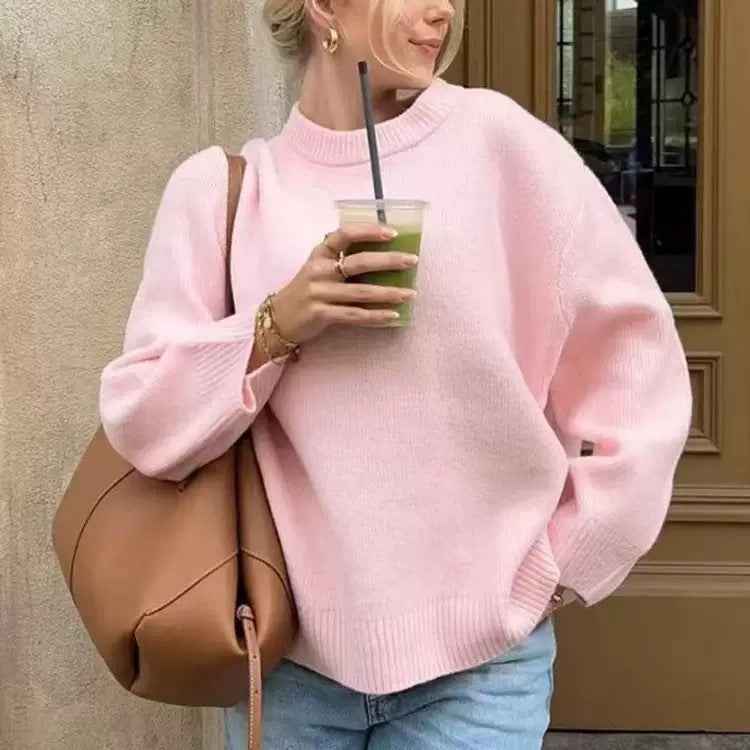 Loose And Versatile Knitted Pullover Sweater As A Base Layer