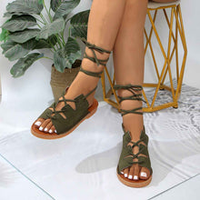 Summer New Plus Size Light Bottom Hemp Rope Lace-up Sandals For Women