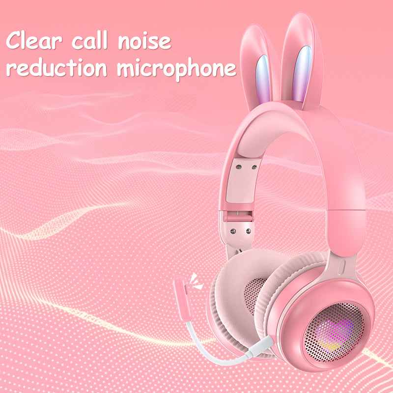 Rabbit Ear Headphones Wireless Luminous Extendable Wheat Headphones - Mirlaine Univers - Rabbit Ear Headphones Wireless Luminous Extendable Wheat Headphones