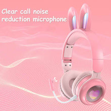 Rabbit Ear Headphones Wireless Luminous Extendable Wheat Headphones - Mirlaine Univers - Rabbit Ear Headphones Wireless Luminous Extendable Wheat Headphones