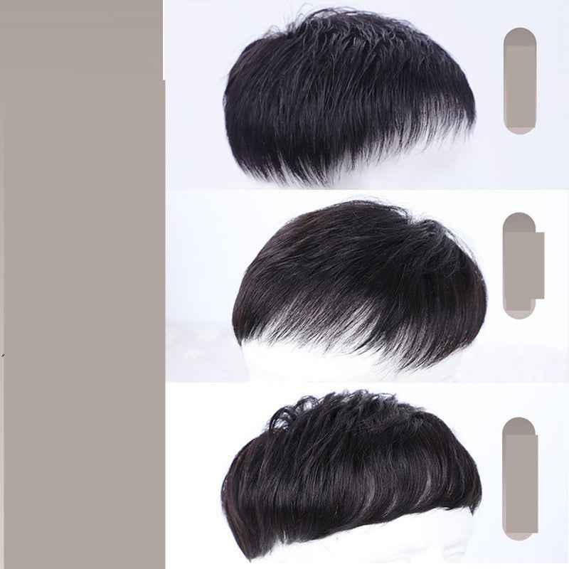 Real Bald Hair Covering White Hair Breathable Wig