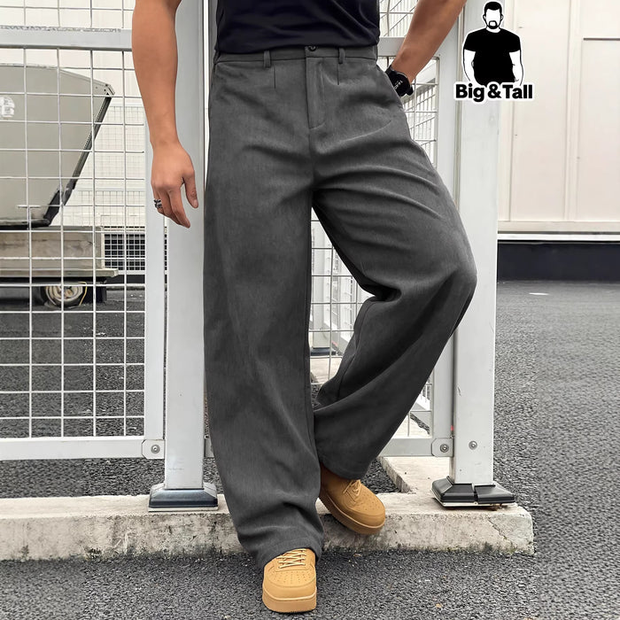 Pantalon décontracté en velours côtelé pour homme grande taille