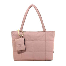 Womens Solid-Color Versatile Plaid Tote Bag