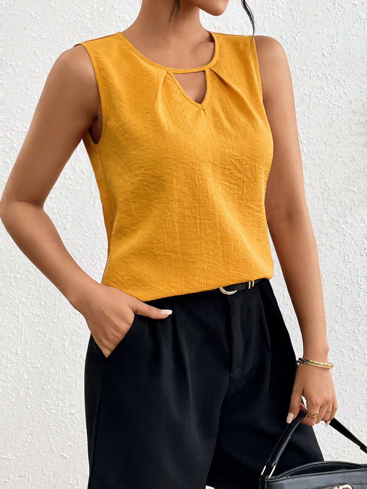 Women's Solid Color Sleeveless V-neck Creative Top by Mirlaine Univers Women's Solid Color Sleeveless V-neck Creative Top Mirlaine Univers womens-solid-color-sleeveless-v-neck-creative-top 0 Women's Solid Color Sleeveless V-neck Creative Top Mirlaine Univers Women's Solid Color Sleeveless V-neck Creative Top