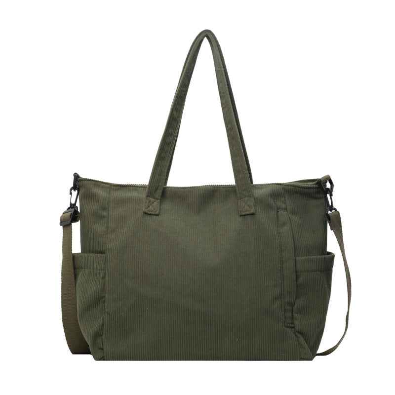 Corduroy Crossbody Bag For Commuting Large Capacity