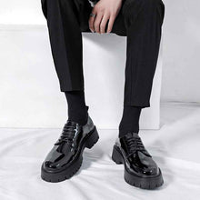 Plus Size Men's Shoes Fashion Shiny Surface Big Head Leather Shoes British Style