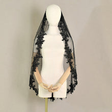 Exquisite Lace Black Veil Pearl Bridal Veil by Mirlaine Univers