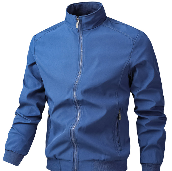 Mens Casual Sporty Loose-fitting Stand-collar Breathable Jacket